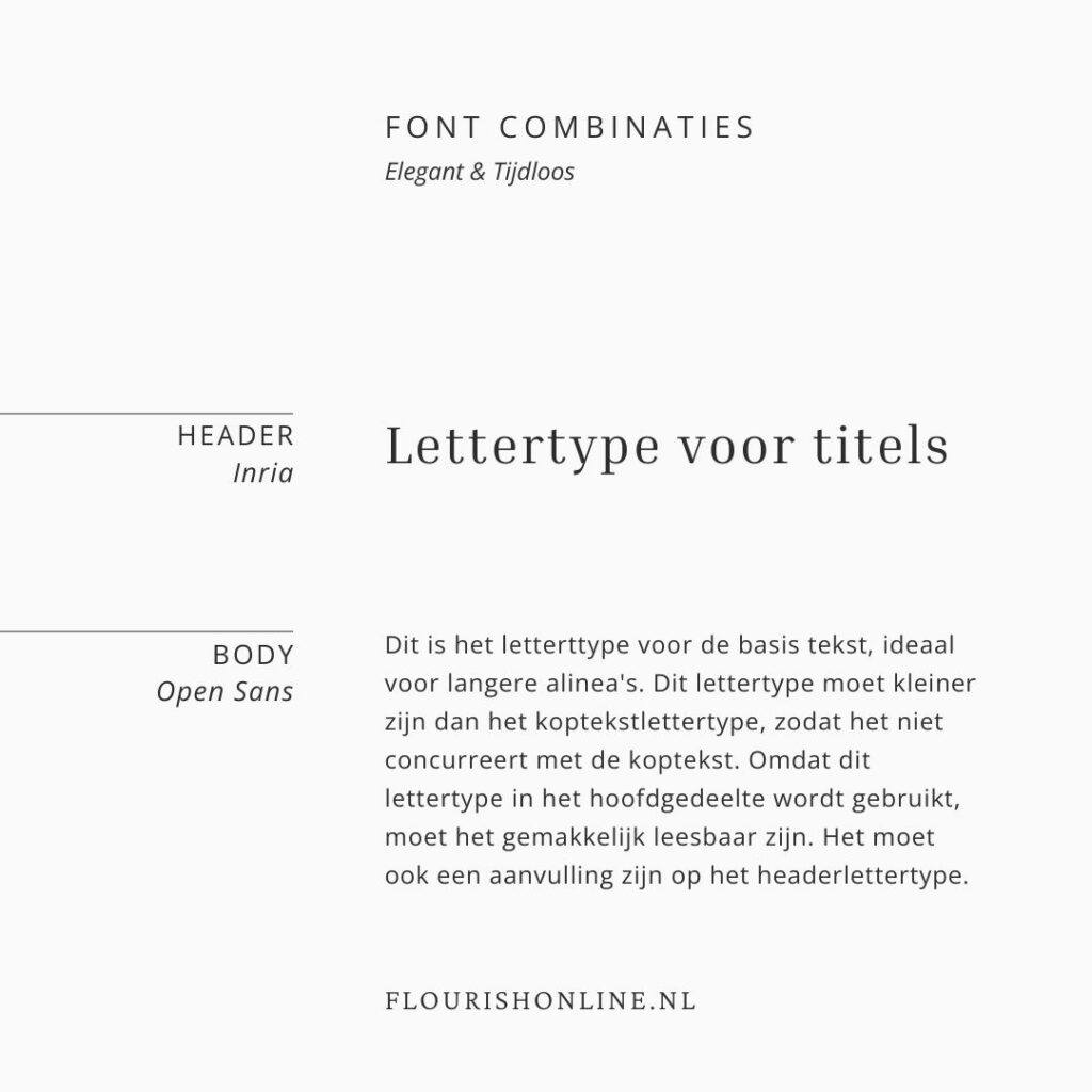 elegant & tijdloos font combinatie 1