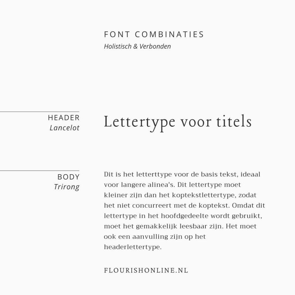 holistisch & verbonden font combinatie 2