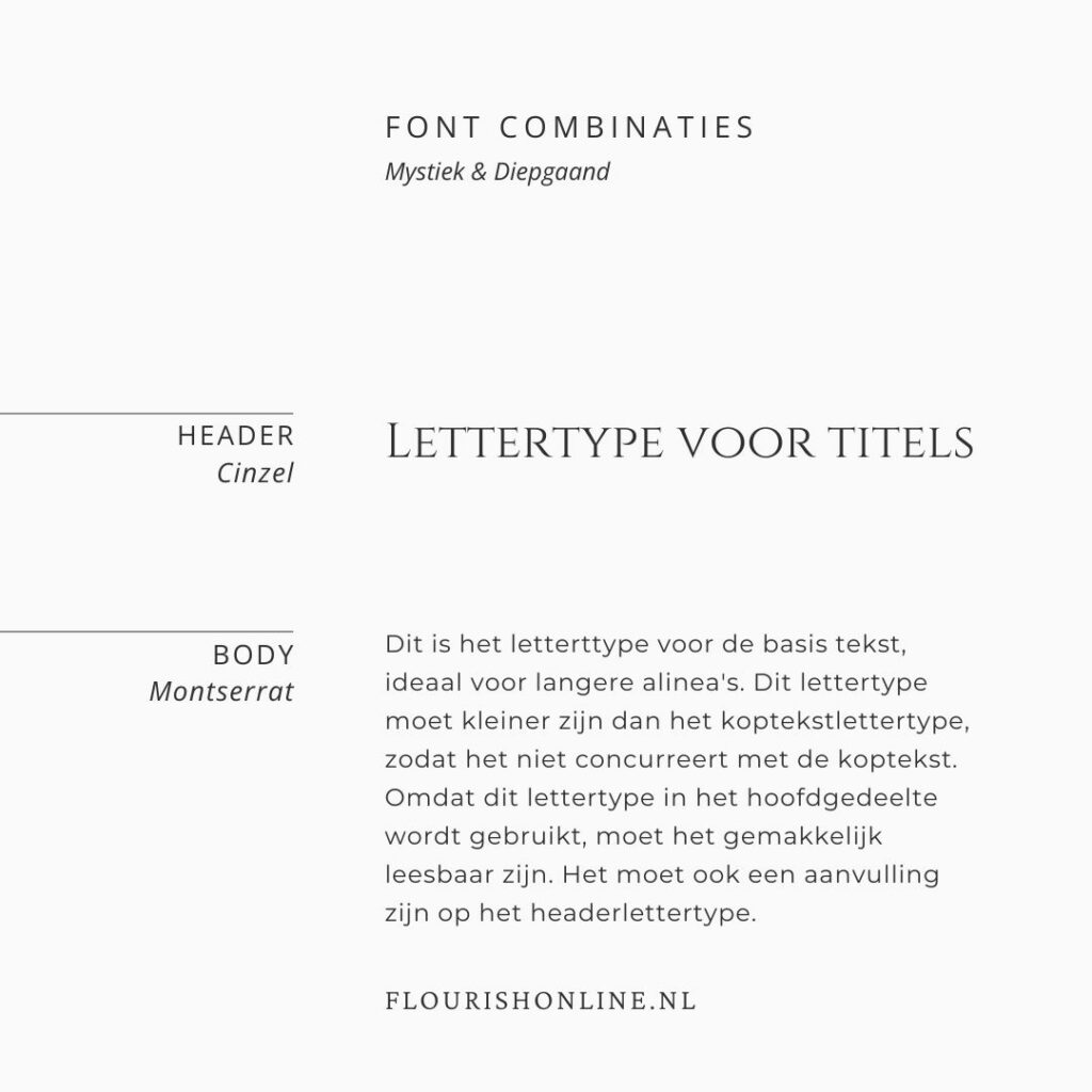 mystiek & diepgaand font combinatie 1