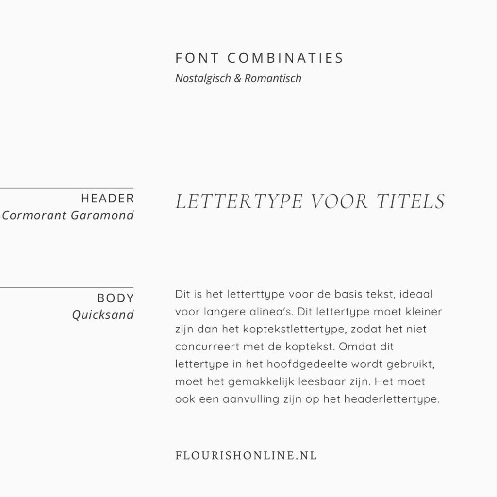 nostalgisch & romantisch font combinatie 1