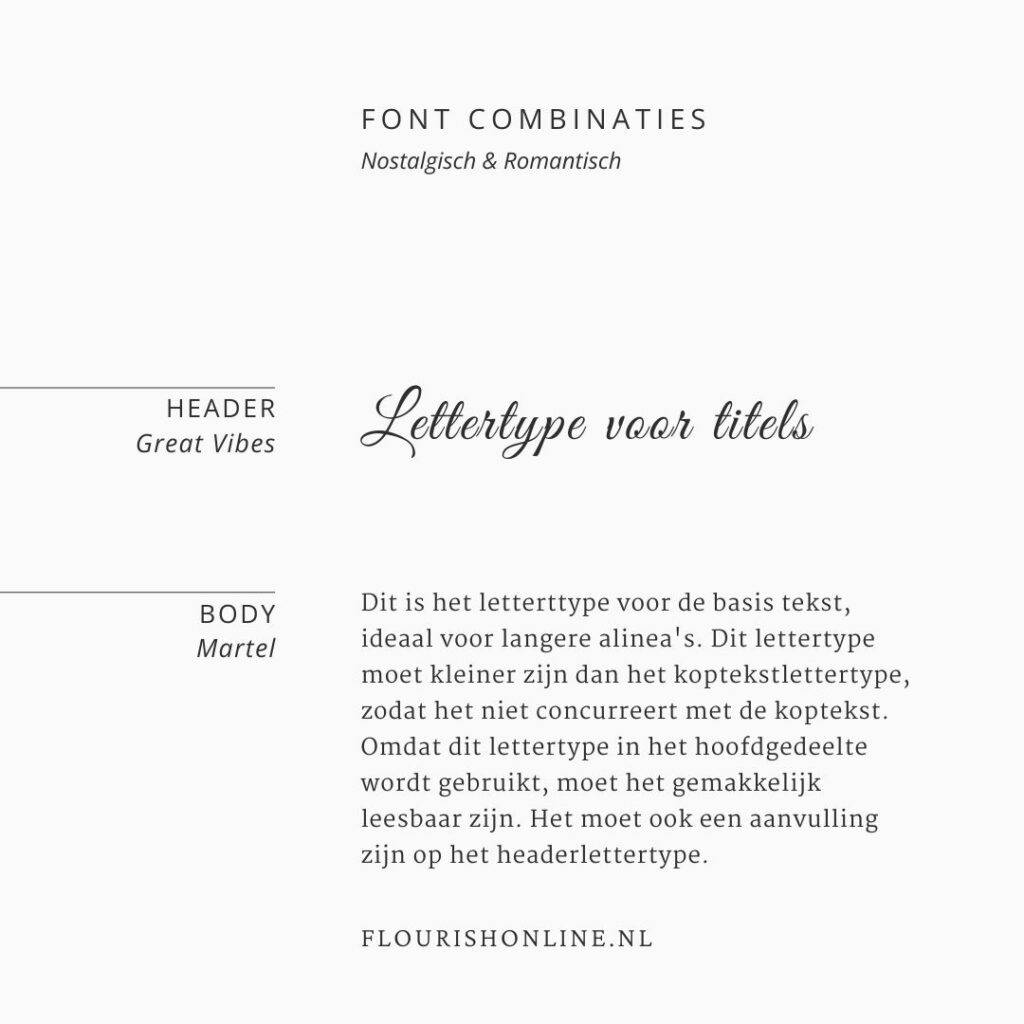 nostalgisch & romantisch font combinatie 2