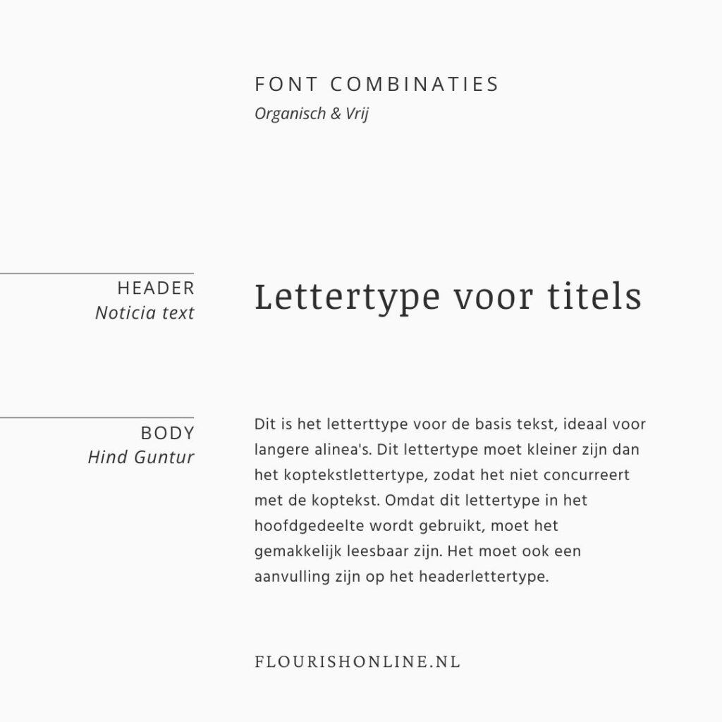 organisch & vrij font combinatie 1