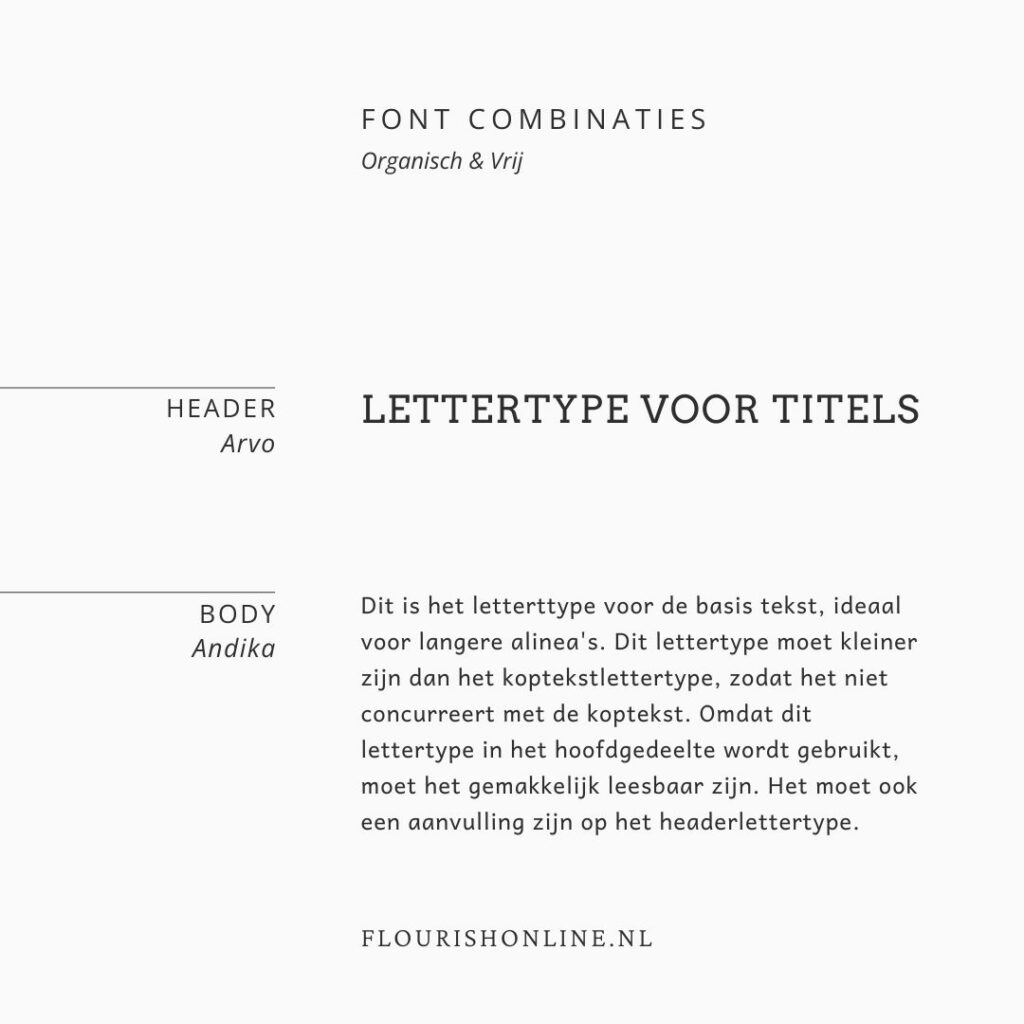 organisch & vrij font combinatie 2