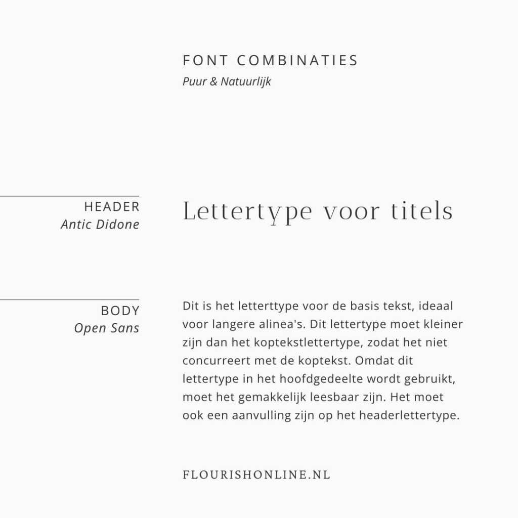 puur & natuurlijk font combinatie 1