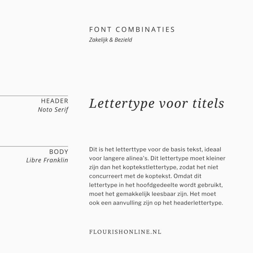 zakelijk & bezield font combinatie 1