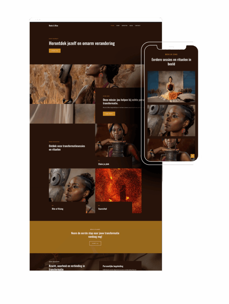 krachtig en authentiek website voorbeeld