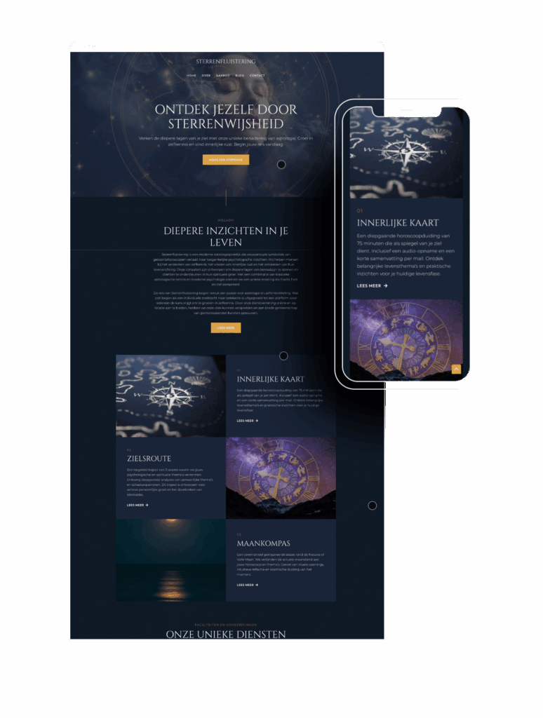 mystiek en diepgaand website voorbeeld