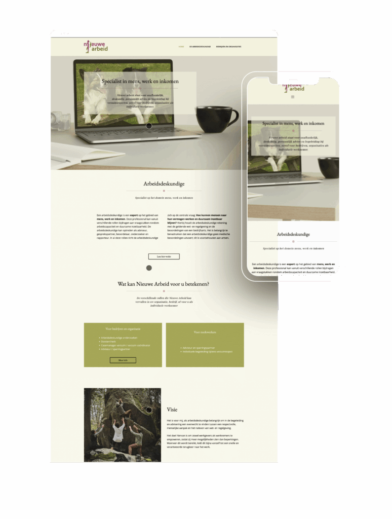 nieuwe arbeid voorbeeld website