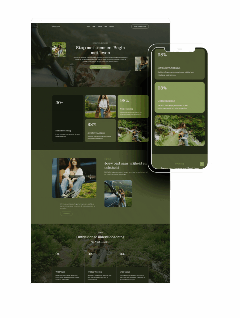 organisch en vrij website voorbeeld