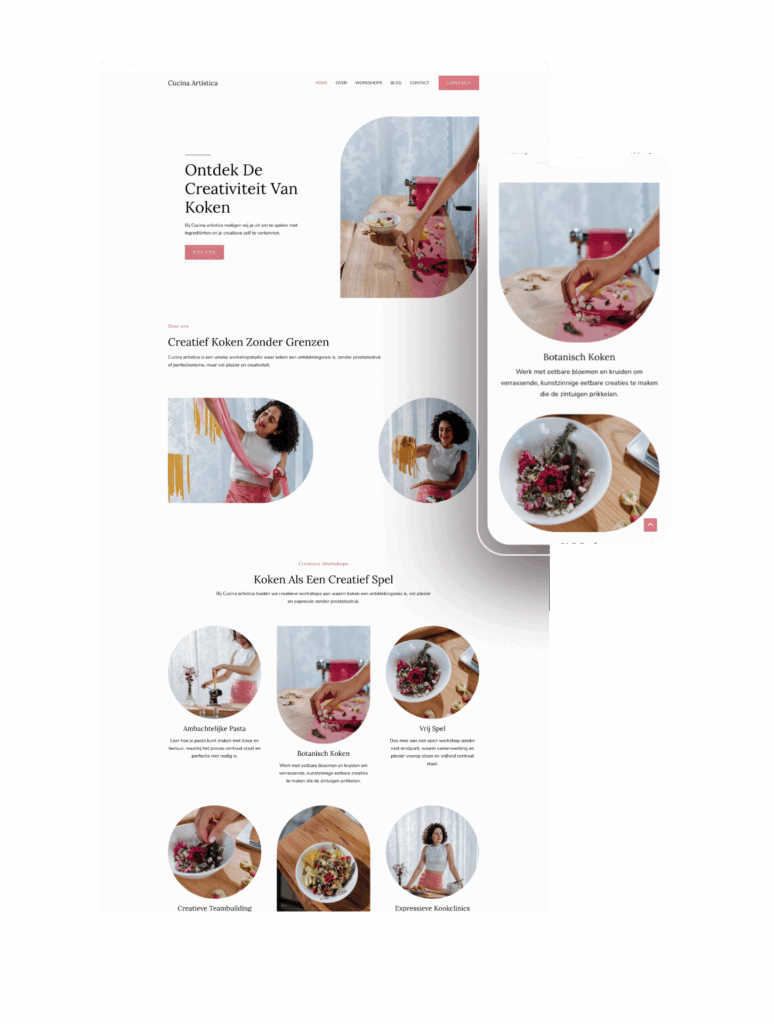 speels en expressief website voorbeeld