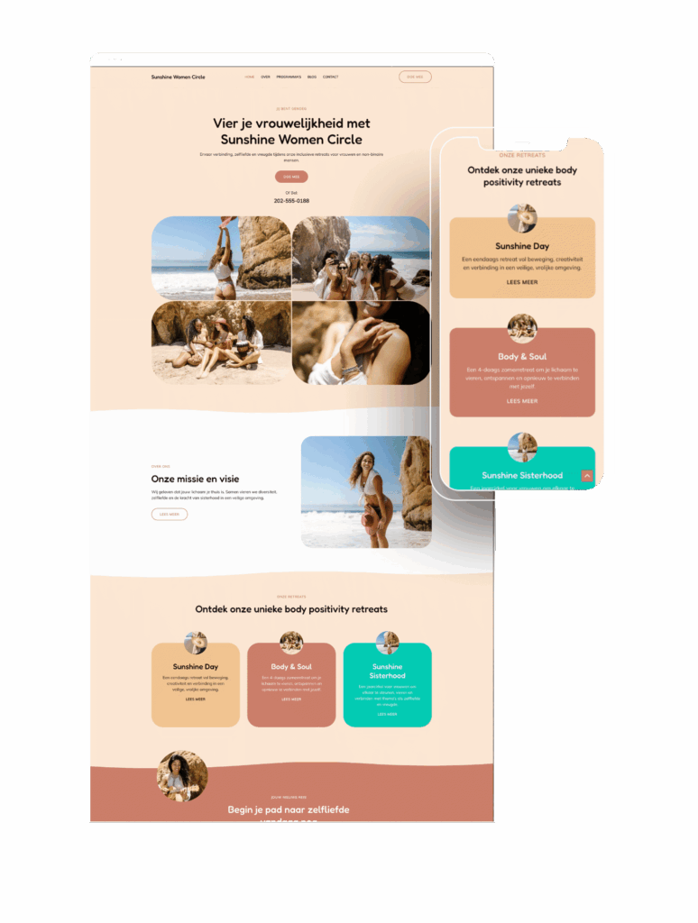 warm & kleurrijk website voorbeeld