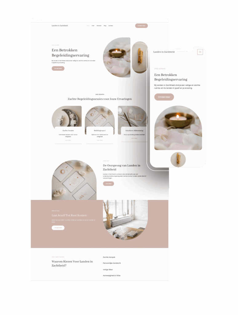 zacht en omhullend website voorbeeld