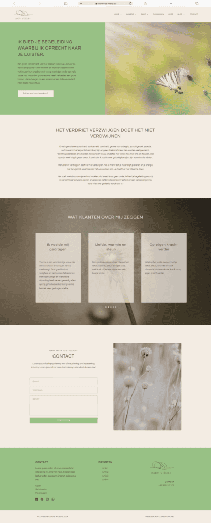 Na screenshot Babyverlies website Website Baby Verlies met begeleiding bij zwangerschapsverlies